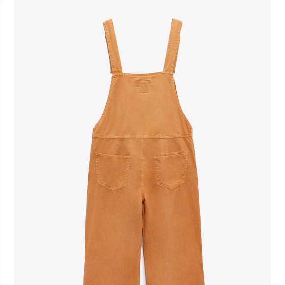 LAST CHANCE ⚡️ Zara Linen Blend Overalls Orange XS - Picture 4 of 6